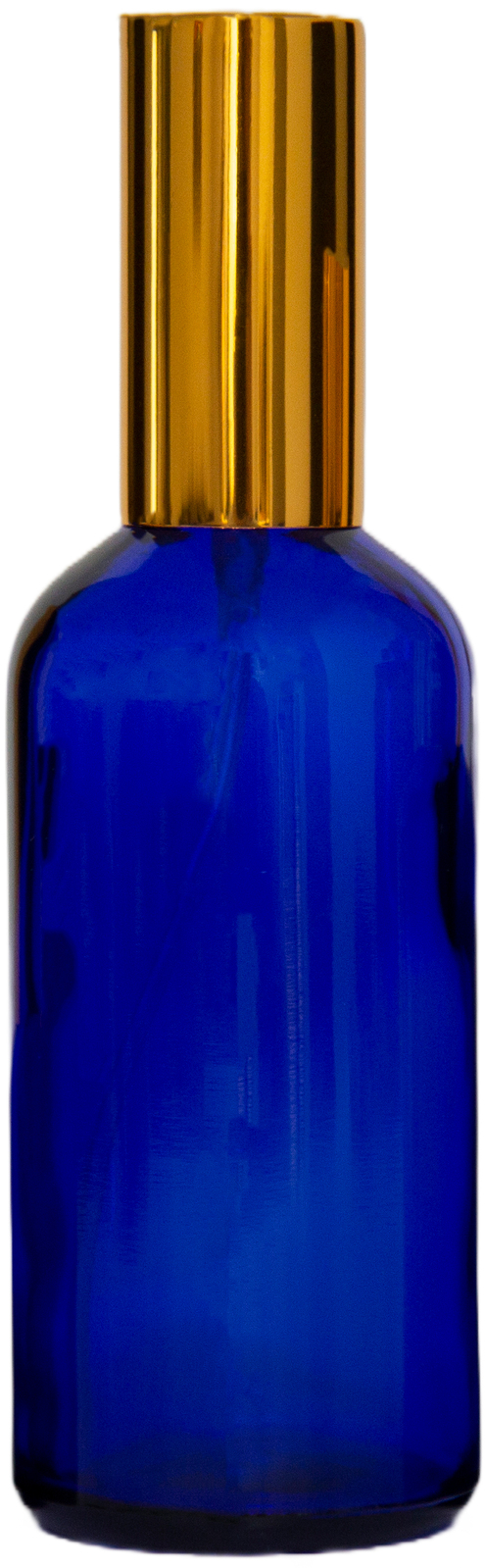 100ml Cobalt Blue Glass Spray Bottle Gold Aluminium Top
