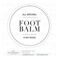 1 x All Natural, Foot Balm Label, 50x50mm, Premium Quality Oil Resistant Vinyl