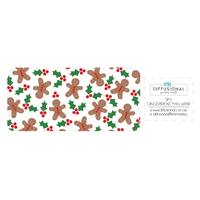 Gingerbread Man - Christmas 5ml Roller Bottle Wrap, Clear Vinyl Label, 59x28mm