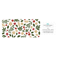 Festive Floral - Christmas 5ml Roller Bottle Wrap, Clear Vinyl Label, 59x28mm