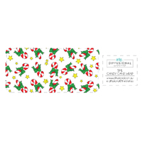 Candy Cane - Christmas 5ml Roller Bottle Wrap, Clear Vinyl Label, 59x28mm