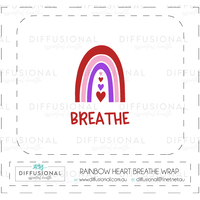 BREATHE  - Rainbow Hearts 10ml Roller Bottle Wrap, Clear Vinyl Label, 50x60mm