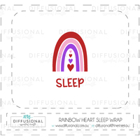 SLEEP - Rainbow Hearts 10ml Roller Bottle Wrap, Clear Vinyl Label, 50x60mm