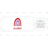 ALLERGY - Rainbow Hearts 5ml Roller Bottle Wrap, Clear Vinyl Label, 59x28mm