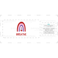 BREATHE  - Rainbow Hearts 5ml Roller Bottle Wrap, Clear Vinyl Label, 59x28mm