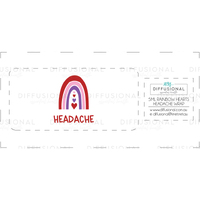 HEADACHE - Rainbow Hearts 5ml Roller Bottle Wrap, Clear Vinyl Label, 59x28mm