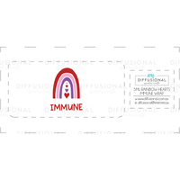 IMMUNE - Rainbow Hearts 5ml Roller Bottle Wrap, Clear Vinyl Label, 59x28mm