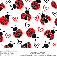 LADY BUG - Spring 10ml Roller Bottle Wrap, Clear Vinyl Label, 50x60mm