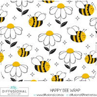 HAPPY BEE - Spring 10ml Roller Bottle Wrap, Clear Vinyl Label, 50x60mm