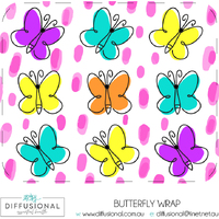 BUTTERFLY - Spring 10ml Roller Bottle Wrap, Clear Vinyl Label, 50x60mm