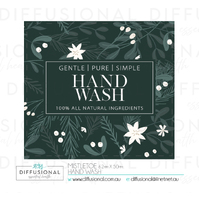 1 x Mistletoe, Hand Wash Label, 50x60mm, Premium Quality Oil Resistant Vinyl