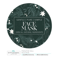 1 x Mistletoe, Face Mask Label, 50x50mm, Premium Quality Oil Resistant Vinyl