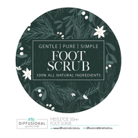 1 x Mistletoe, Foot Scrub Label, 50x50mm, Premium Quality Oil Resistant Vinyl