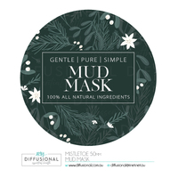 1 x Mistletoe, Mud Mask Label, 50mm Round, Premium Quality Oil Resistant Vinyl