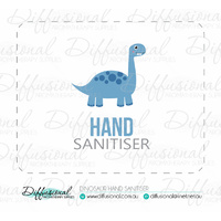 1 x Dino Hand Sanitiser Label, 50x63mm, Premium Quality Vinyl