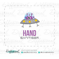 1 x Space Hand Sanitiser Label, 50x63mm, Premium Quality Vinyl