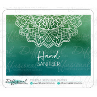 1 x Mandala Green Hand Sanitiser Label, 45x63mm, Premium Quality Vinyl