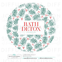 1 x Christmas Holly Bath Detox Label, 78x78mm, Essential Oil Resistant Laminated Vinyl