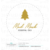 1 x Gold Tree, Mud Mask Label, 50x50mm, Gold Foil 