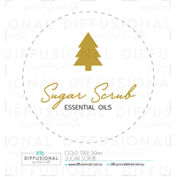 1 x Gold Tree, Sugar Scrub Label, 50x50mm, Gold Foil 