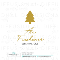 1 x Gold Tree, Air Freshener Label, 78x78mm, Gold Foil 