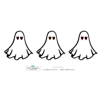 1 x Ghosts Halloween Decal Label Set, 30x30mm, Essential Oil Resistant Laminated Vinyl