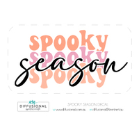 1 x Spooky Season Halloween Decal Label, 85x47mm, Essential Oil Resistant Laminated Vinyl