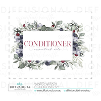 1 x Winter Wreath, Conditioner Label, 50x60mm, Premium Quality Oil Resistant Vinyl