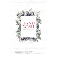 1 x Winter Wreath, Hand Wash Label, 90x54mm, Premium Quality Oil Resistant Vinyl