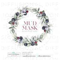 1 x Winter Wreath, Mud Mask Label, 78x78mm, Premium Quality Oil Resistant Vinyl