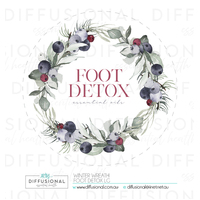 1 x Winter Wreath, Foot Detox Label, 78x78mm, Premium Quality Oil Resistant Vinyl