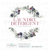 1 x Winter Wreath, Laundry Detergent Label, 78x78mm, Premium Quality Oil Resistant Vinyl