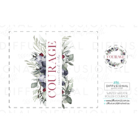 1 x Winter Wreath, Courage Roller Label, 50x60mm, Premium Quality Oil Resistant Vinyl