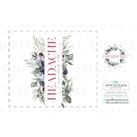 1 x Winter Wreath, Headache Roller Label, 50x60mm, Premium Quality Oil Resistant Vinyl