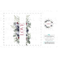 1 x Winter Wreath, Love Roller Label, 50x60mm, Premium Quality Oil Resistant Vinyl