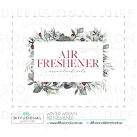 1 x Winter Wreath, Air Freshener Label, 50x60mm, Premium Quality Oil Resistant Vinyl