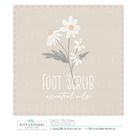 1 x Daisy, Foot Scrub Label, 78x78mm, Premium Quality Oil Resistant Vinyl