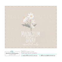 1 x Daisy, Magnesium Spray Label, 50x60mm, Premium Quality Oil Resistant Vinyl