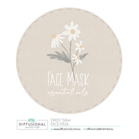 1 x Daisy, Face Mask Label, 50x50mm, Premium Quality Oil Resistant Vinyl