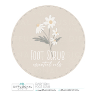 1 x Daisy, Foot Scrub Label, 50x50mm, Premium Quality Oil Resistant Vinyl