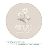 1 x Daisy, Moisturiser Label, 50x50mm, Premium Quality Oil Resistant Vinyl