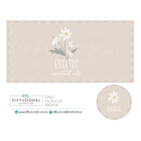 1 x Daisy, Breath 5ml Roller Label, 29x59mm, Premium Quality Oil Resistant Vinyl