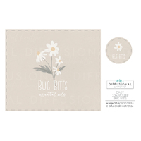 1 x Daisy, Bug Bites 10ml Roller Label, 50x60mm, Premium Quality Oil Resistant Vinyl