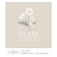 1 x Daisy, Face Wash Label, 78x78mm, Premium Quality Oil Resistant Vinyl