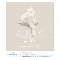 1 x Daisy, All Purpose Spray Label, 78x78mm, Premium Quality Oil Resistant Vinyl