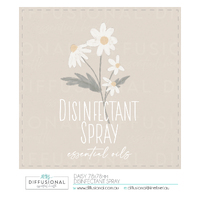 1 x Daisy, Disinfectant Spray Label, 78x78mm, Premium Quality Oil Resistant Vinyl