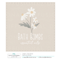 1 x Daisy, Bath Bombs Label, 78x78mm, Premium Quality Oil Resistant Vinyl