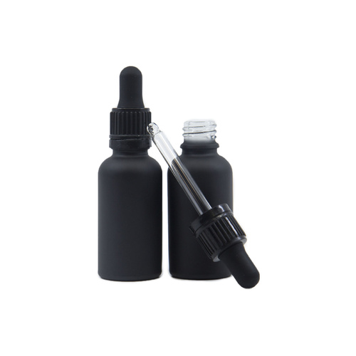 Download 50ml Matte Black Glass Dropper Bottle Black Top